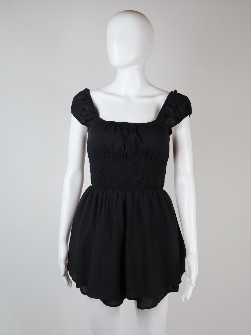 ARITZIA | Little Moon Black Smocked Waist Square Neck Women’s Top | Size XS